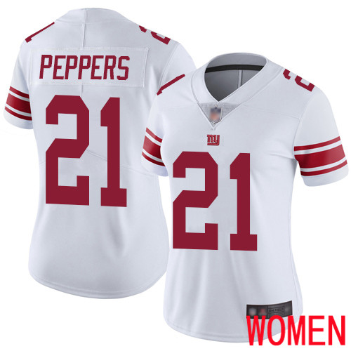 Women New York Giants #21 Jabrill Peppers White Vapor Untouchable Limited Player Football NFL Jersey->youth nfl jersey->Youth Jersey
